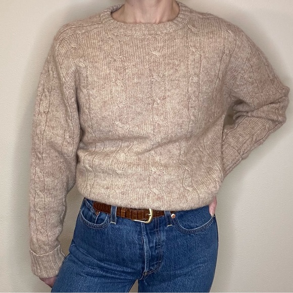 Vintage Hill & Archer | Fisherman Wool Sweater | Cable-knit Sweater | Size Lg - Picture 3 of 5